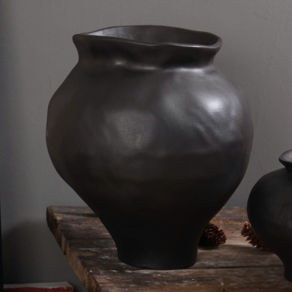 Black Irregular Ceramic Vase 698688