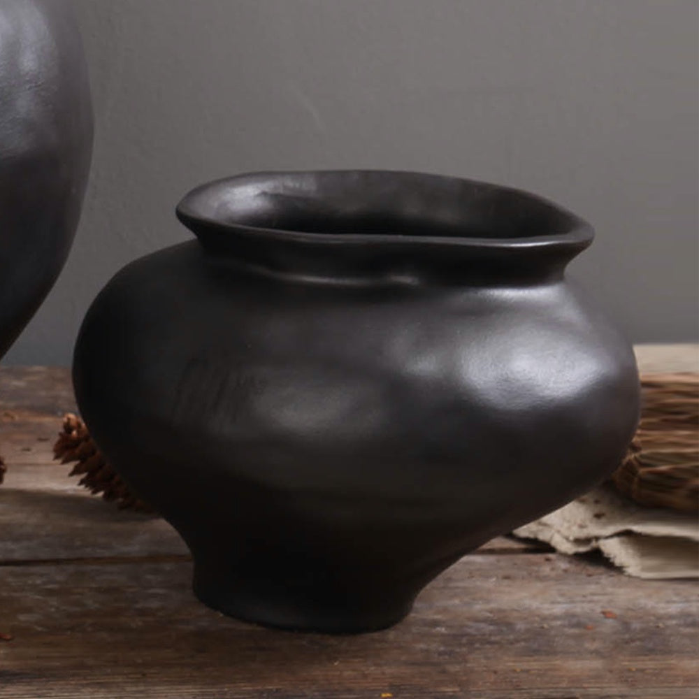 Black Irregular Ceramic Vase 698690