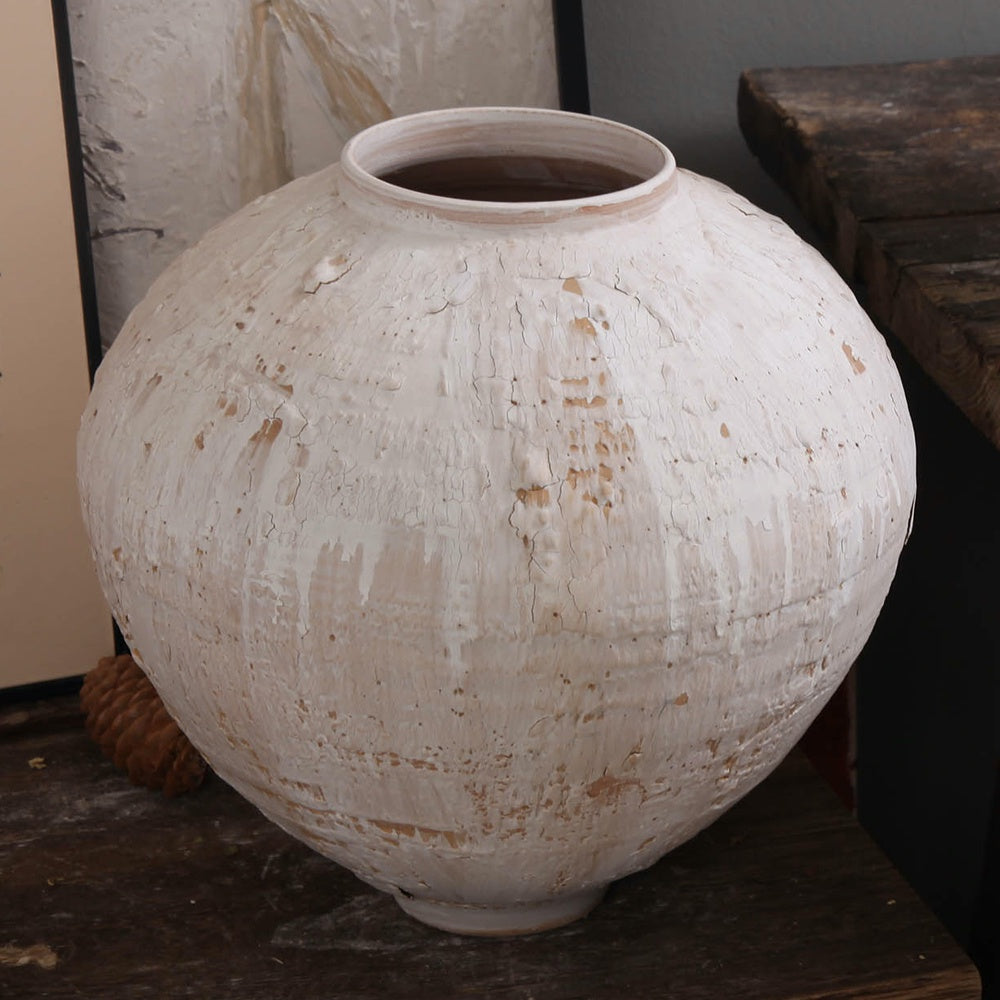 White Distressed Ceramic Vase - Medium 698717