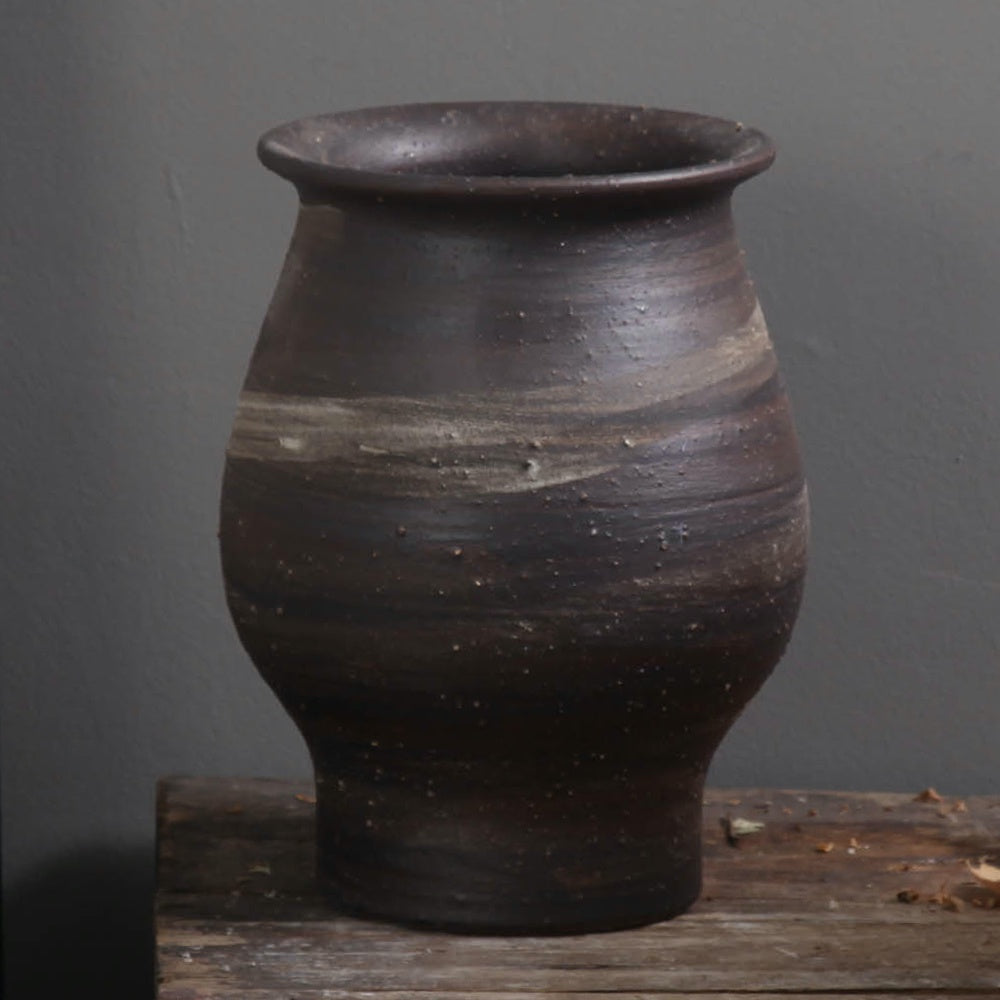 Dark Ceramic Distressed Vase 698918