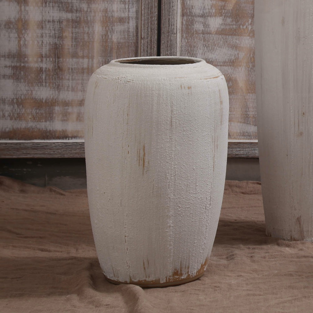 White Ceramic Distressed Vase 698957