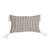 Black & White Woven Tribal Cushion with Ivory Tassels - Rectangle MND234