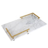 White Marble Tray with Gold Handles