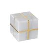 White Marble Décor with Gold Inlay - Small FB-T1928B