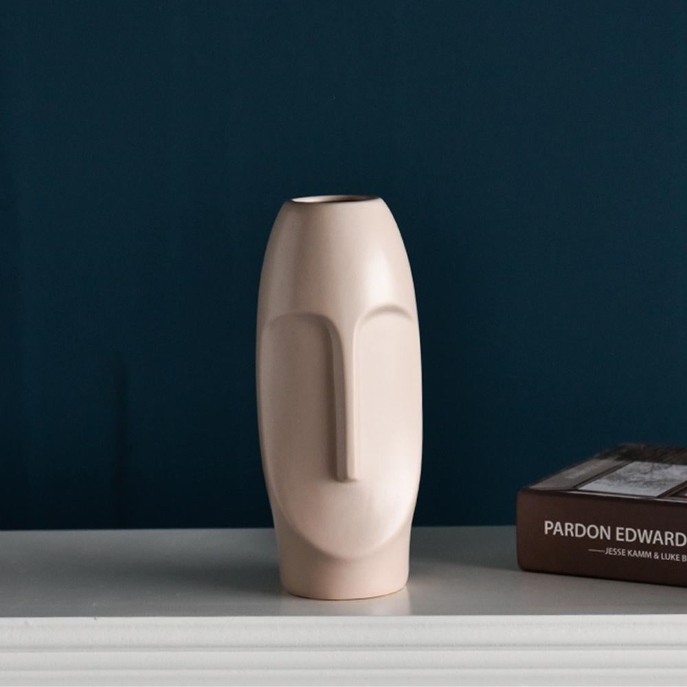 Abstract Face Vase Beige - Small JO-344-B