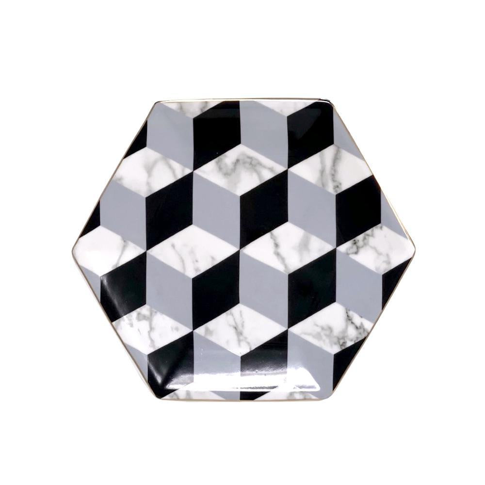 Anneke Dessert Plate - Grey 500418-G-BP