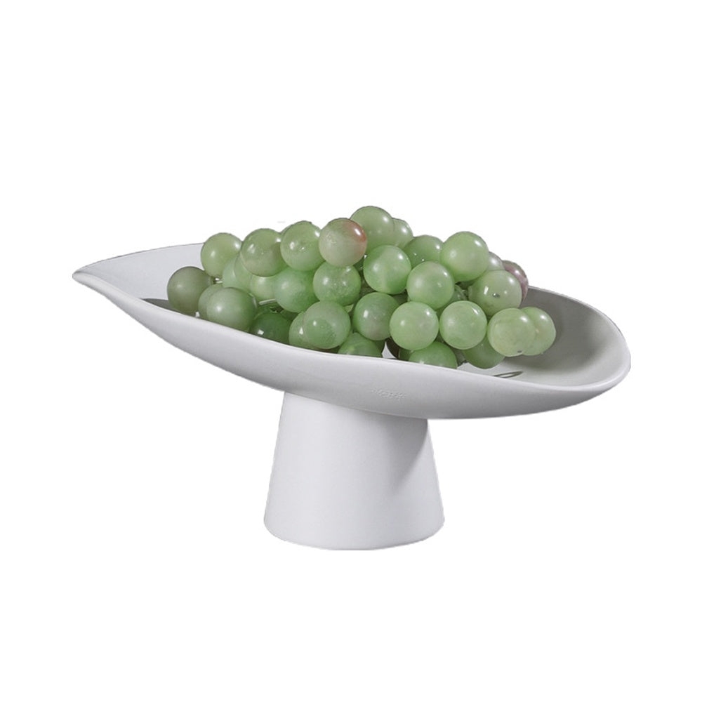 White Ceramic Platter with Pedestal - Small LT665W-S