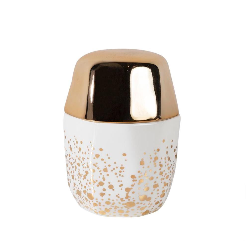 White & Gold Ceramic Jar CY4025