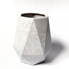 White Ceramic Polygon Vase with Splatters CK001-W