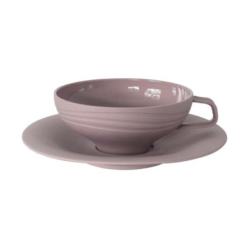 Set of 4 Dusty Rose Porcelain Cups & Saucers RYST3204R