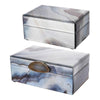Set of 2 Glass Boxes 43173