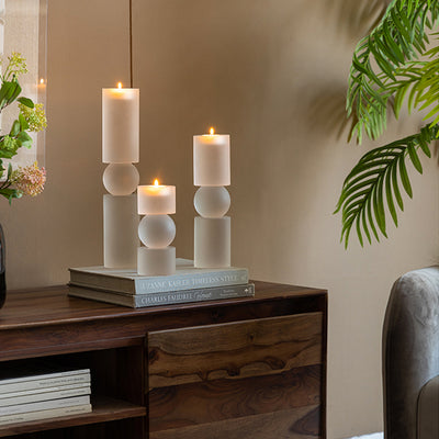 Frosted Glass Candleholder - Medium 70367-SA