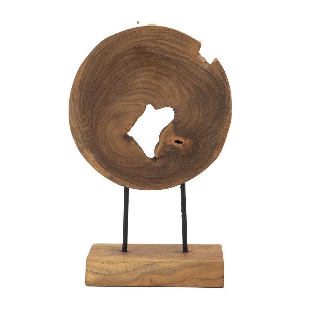 Teak Wood Abstract Sculpture with Base - Medium 70634