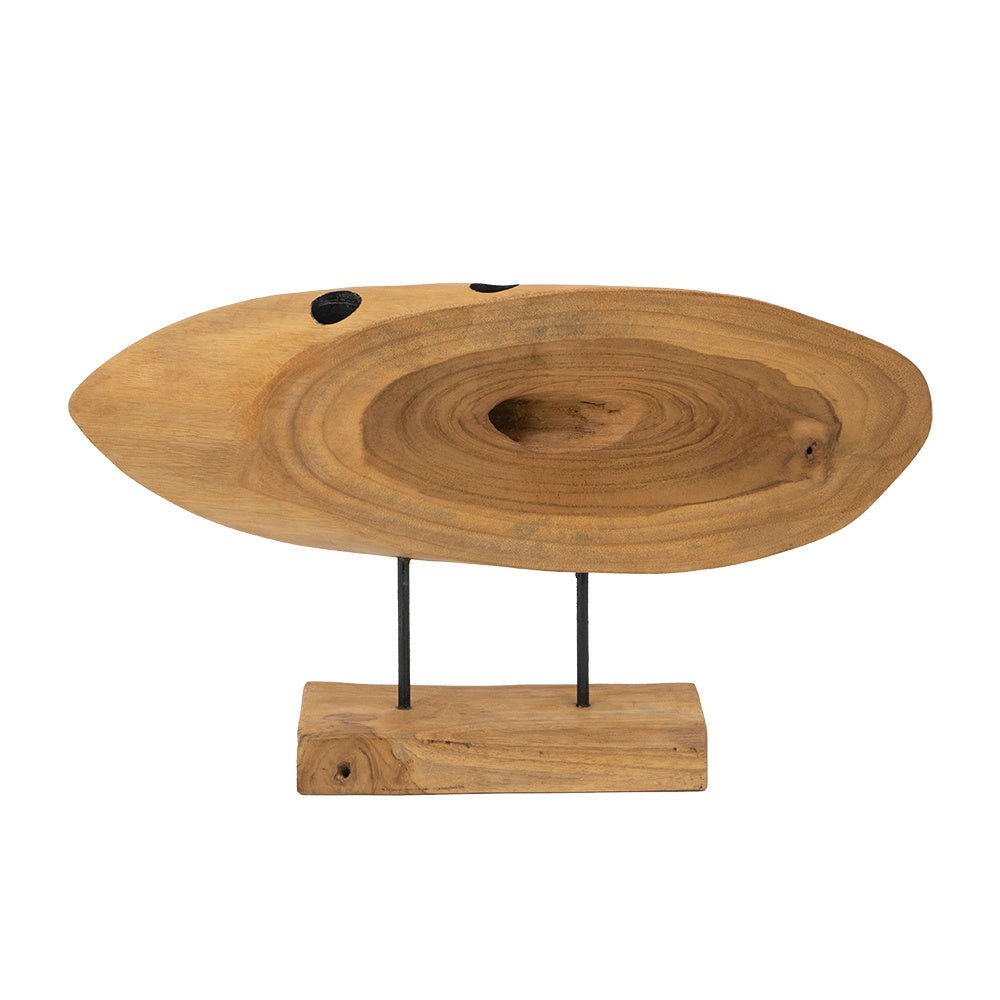 Teak Wood Abstract Sculpture with Base - Medium 70636