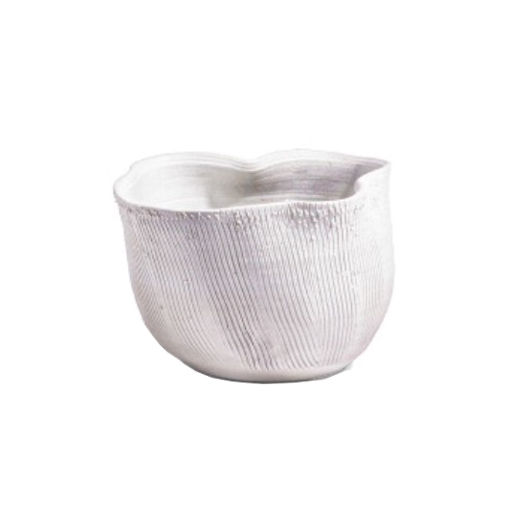 White Textured Porcelain Planter - C 608962