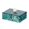 Marbled Glass Box with Stone Detail - Large 41384