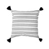 Black & White Striped Cushion - Square وسادة