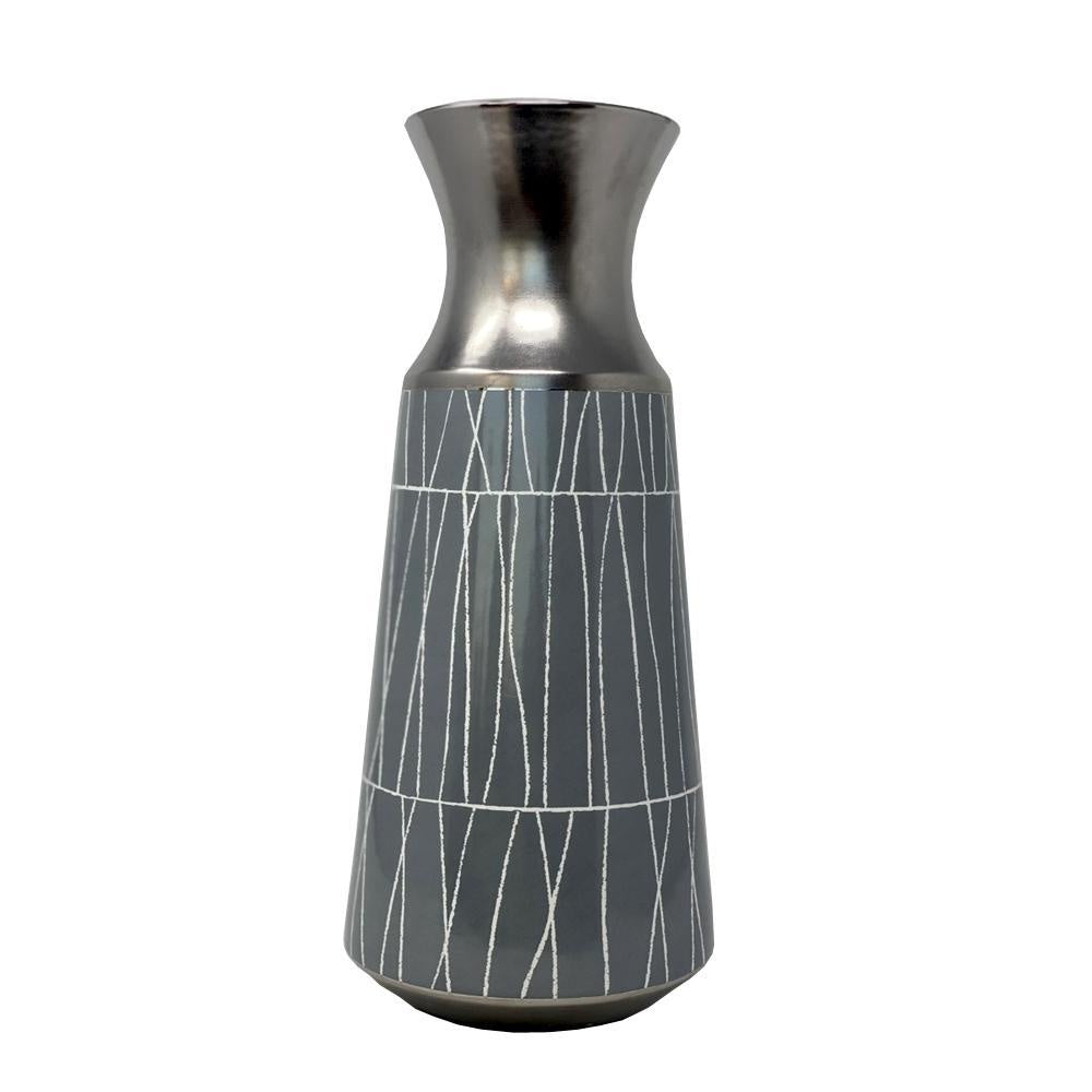 Ceramic Patterned Vase with Long Neck 605097