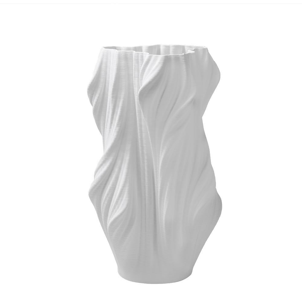 White Textured Ceramic Vase ML01414636W