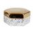 White Ceramic Hexagonal Box with Gold Lid FL-D453A