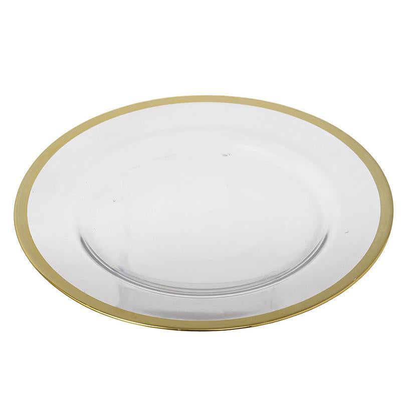 Glass Charger with Gold Rim 75838-GOLD