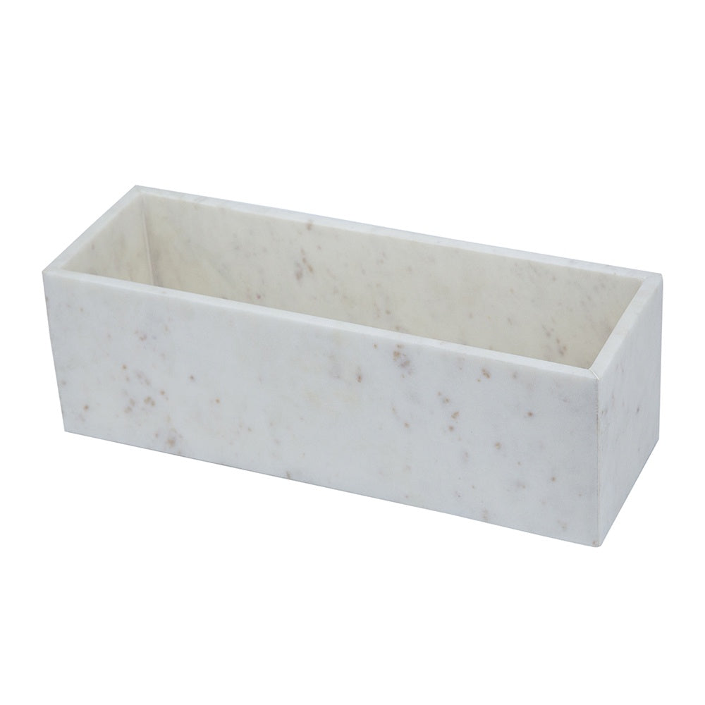 White Marble Rectangular Bowl 78024-DS