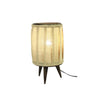 Wooden Tripod table Lamp with Pleated Fabric Shade مصباح الطاولة