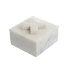 White Marble Box with 'X' Detail 78034-DS