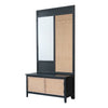 Mallory Entryway Cabinet with Bench - Black/Natural 78424-BLAC - On Sale
