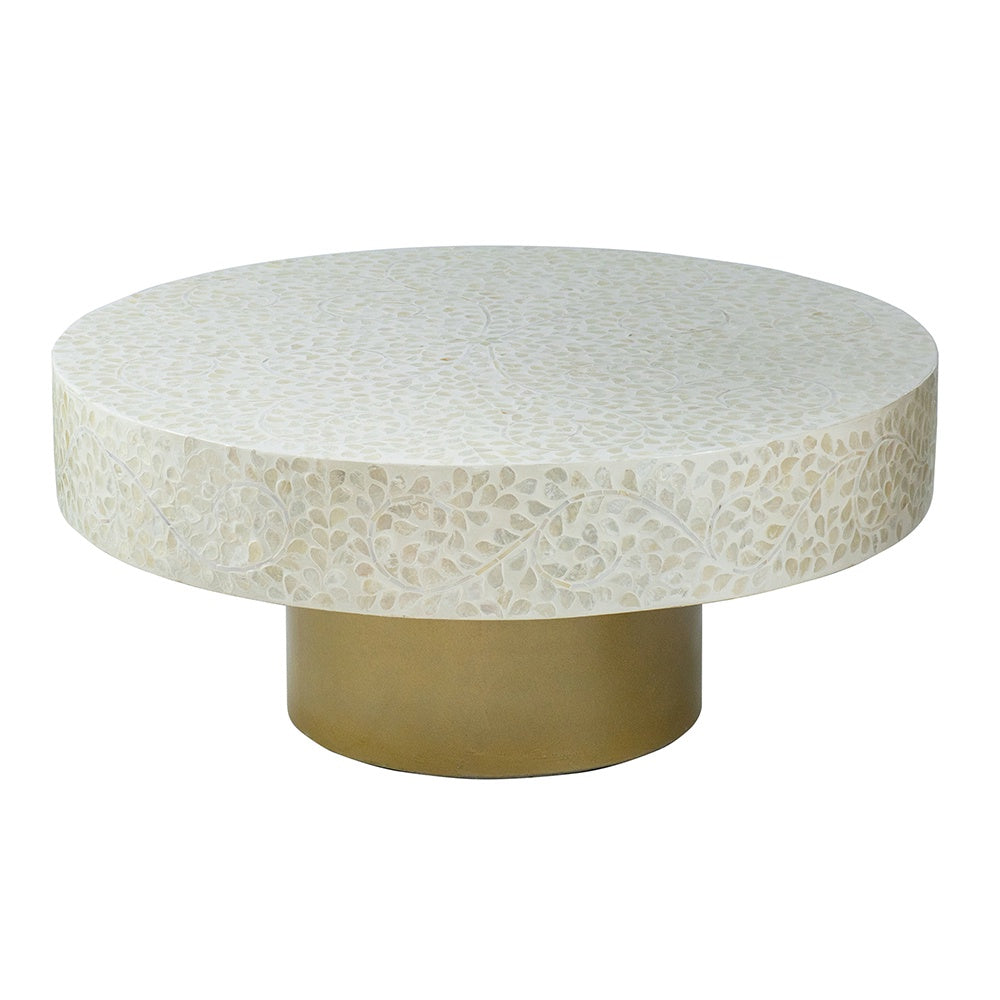 Ivory Capiz Shell Coffee Table 78482-CREA - On Sale