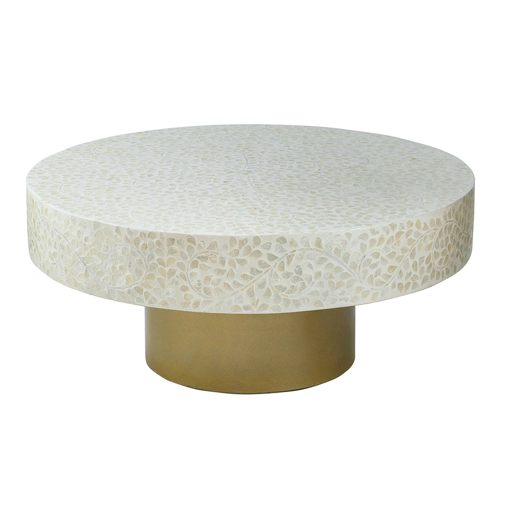 Ivory Capiz Shell Coffee Table 78482-CREA