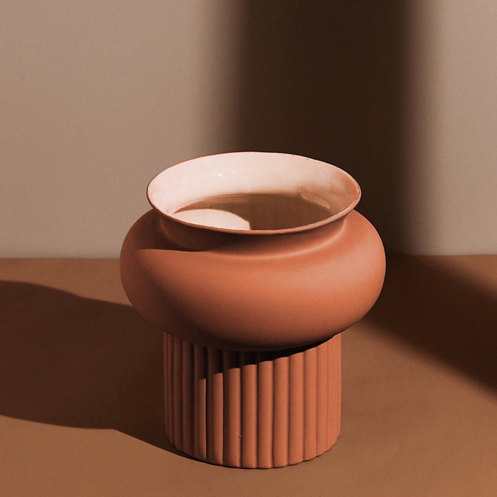 Clay Colored Greek Ceramic Vessel - Wide A558-10G-16