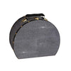 Grey Decorative Demilune Suitcase with Shagreen Finish - Small