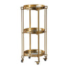 Round Gold Mirrored Bar Cart with Removable Trays 45097