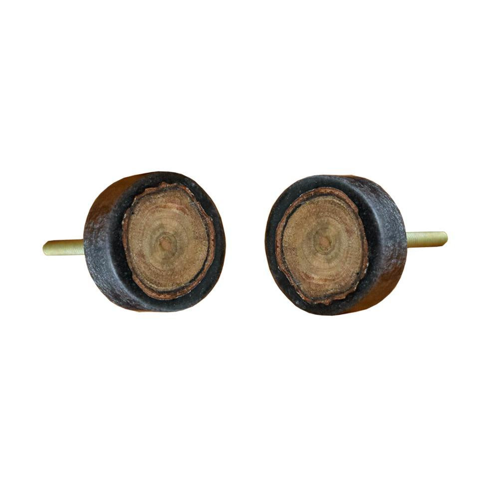 Black & Natural Bone Resin Knob - Round مقبض