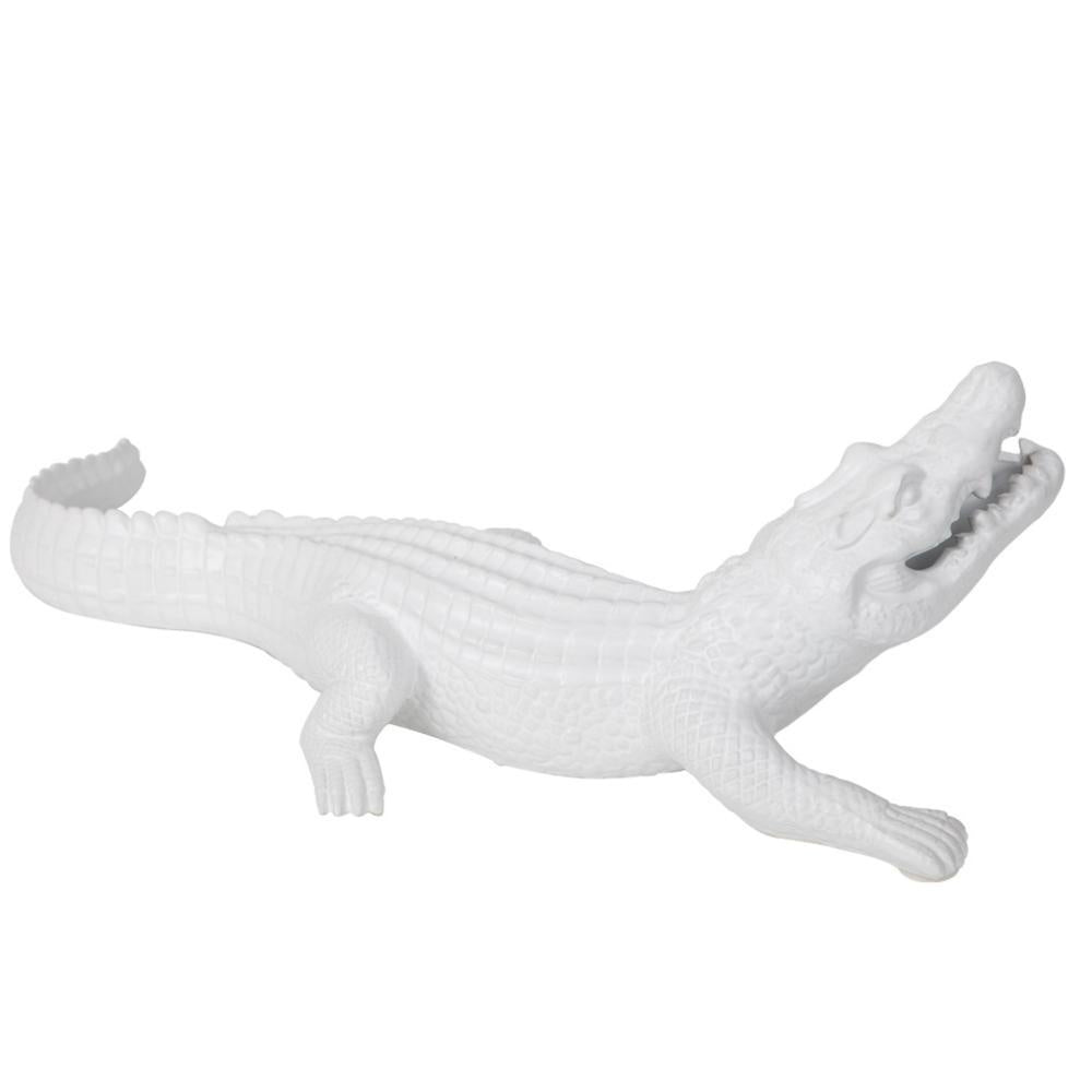 White Ceramic Crocodile Sculpture BSYG3534W