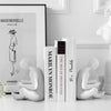 Pair of White Ceramic Reader Bookends ZD-116