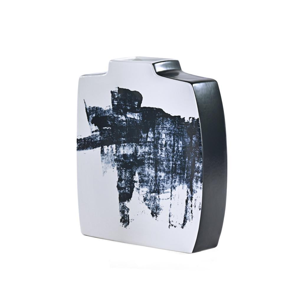 Ink Blue & White Ceramic Vase - Wide 606612
