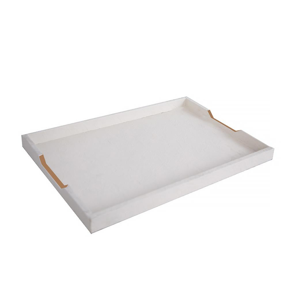 White Leather Tray with Metal Detail FB-PG2006A