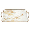 Metal Tray with Glass Top and Marble Swirl FACBJ03D