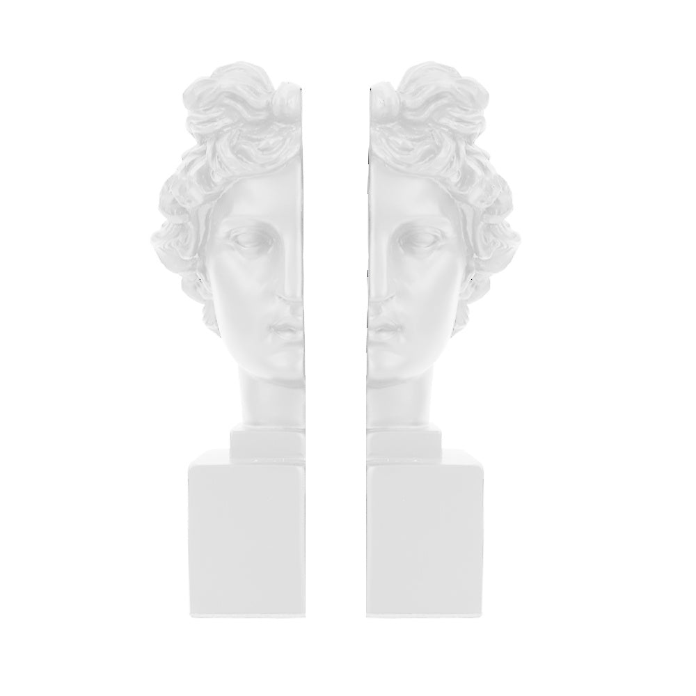White Resin Figurative Bookends (Set of 2) 8000-1188W