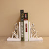 One Pair of White & Chrome Finish Bookends 8000-1217A