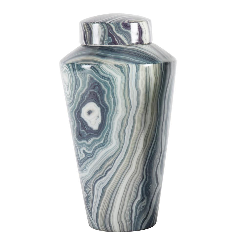 Teal & Blue Ceramic Jar - Large 602403