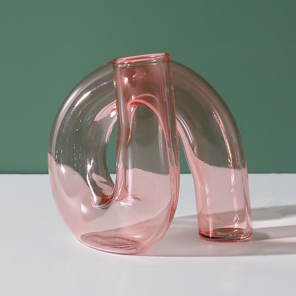 Pink Glass Candleholder LT657-P