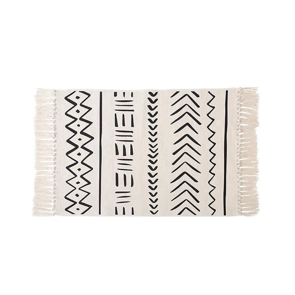 Accent Runner with Tribal Print & TasselsDQ000999-W السجاد