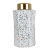 White Ceramic Jar with Gold Pattern - Large FL-D451A