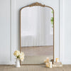 Gold Iron Floor Mirror with Crest Detail 82199-GOLD-DS