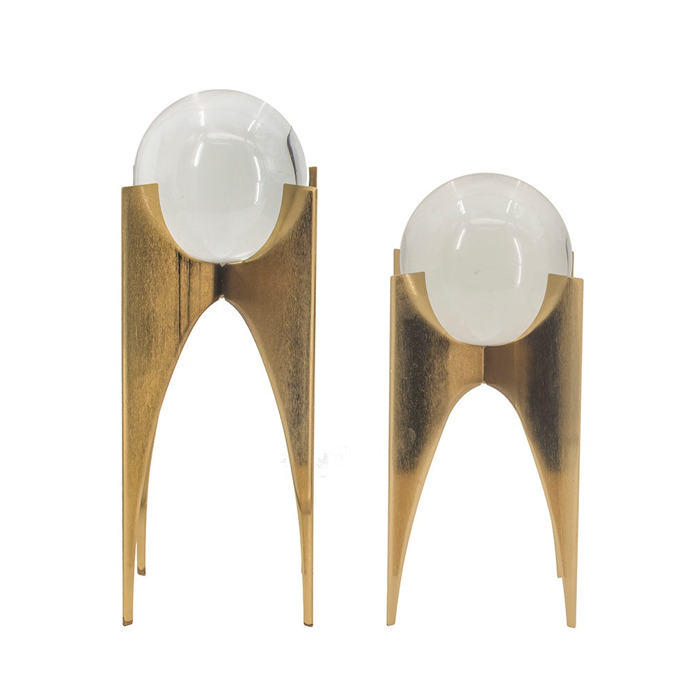 Set of 2 Iron & Crystal Décor - Gold 82226-DS