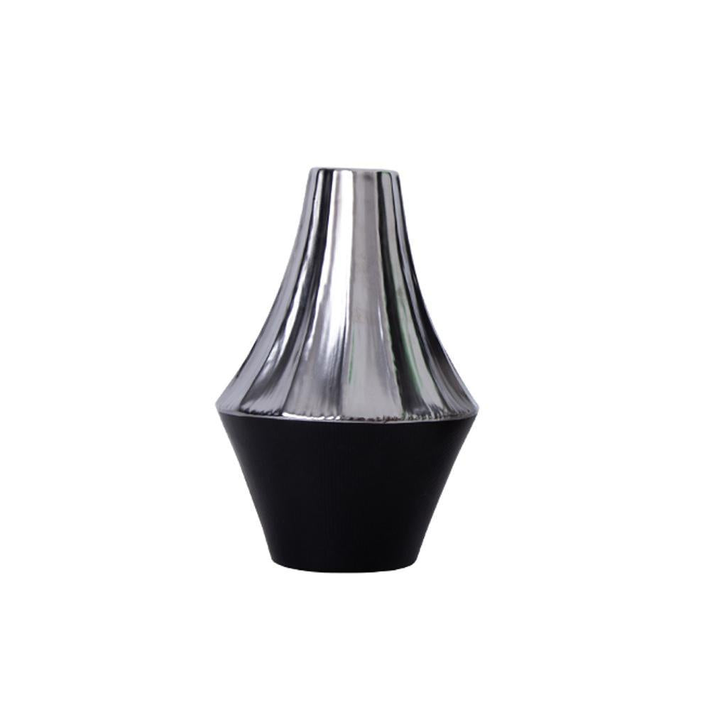 Black & Silver Ceramic Vase - Medium FA-D2079B