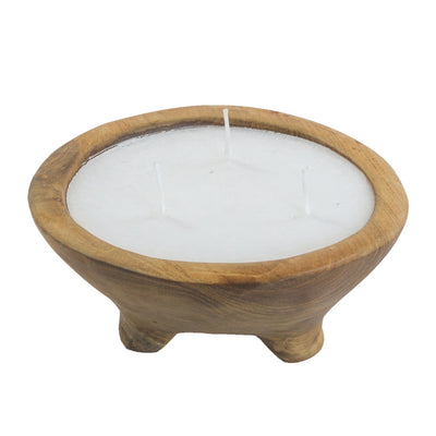 Soy Wax Candle in Teak Wood Bowl 83468